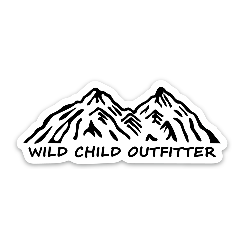 Wild Child Outfitter Black/White Mountain Sticker