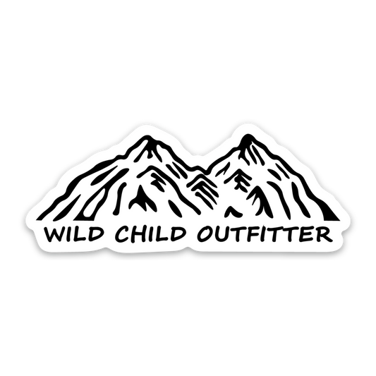 Wild Child Outfitter Black/White Mountain Sticker